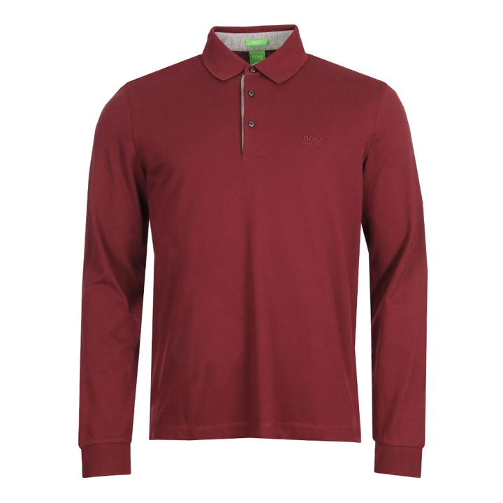 Photo: Polo Shirt - Long Sleeved Medium Red