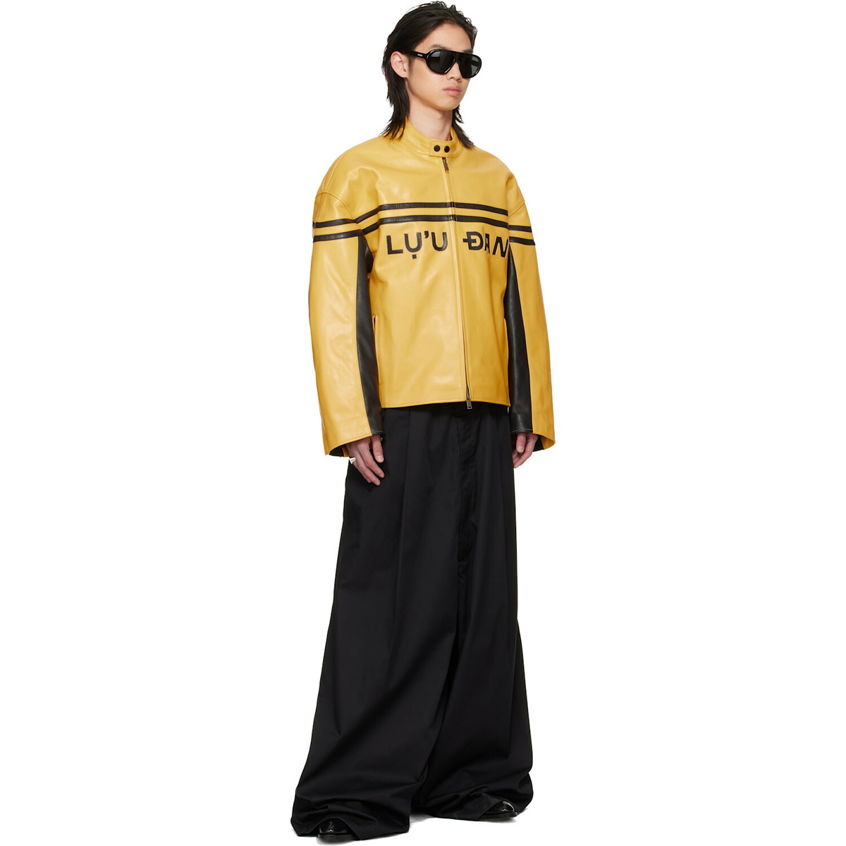 LU'U DAN BRUCE LEE x LỰU ĐẠN Yellow Legacy Moto L-D Leather Jacket