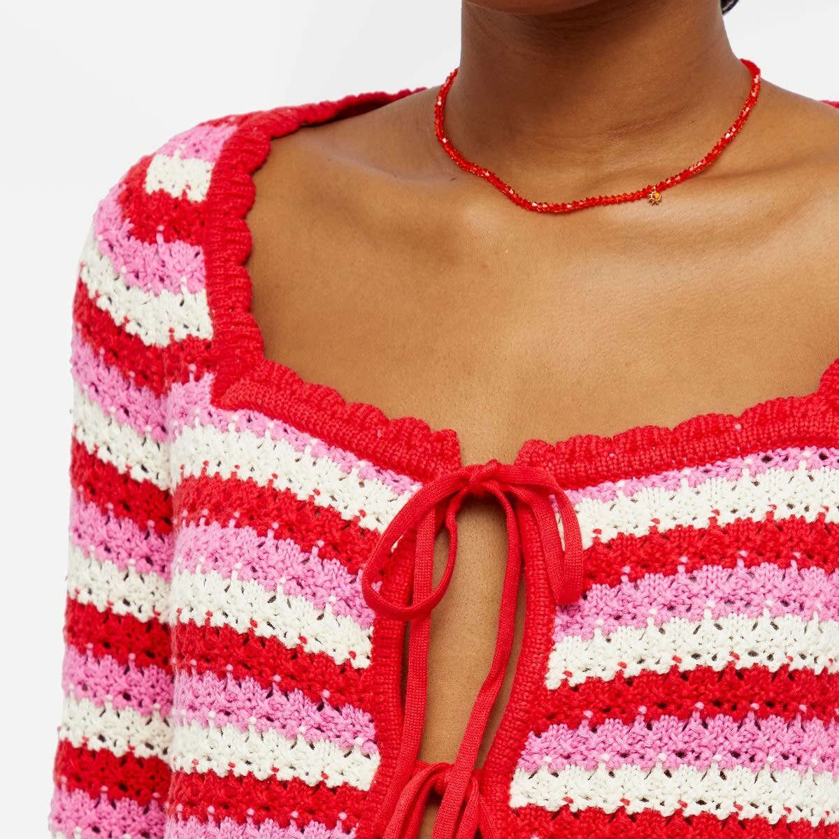 KITRI Cleo Red Knit Cardigan
