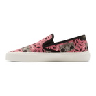 Saint Laurent Pink Radio-Print Venice Slip-On Sneakers