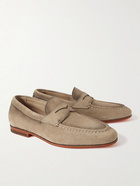 Santoni - Suede Penny Loafers - Neutrals