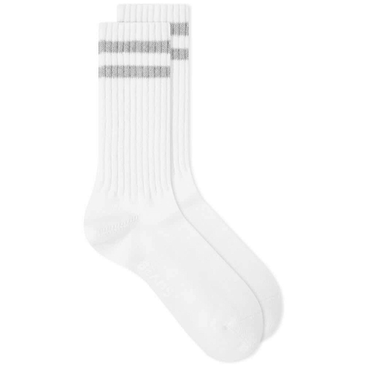 Photo: Beams Plus Men's Schoolboy Sock in White/Grey