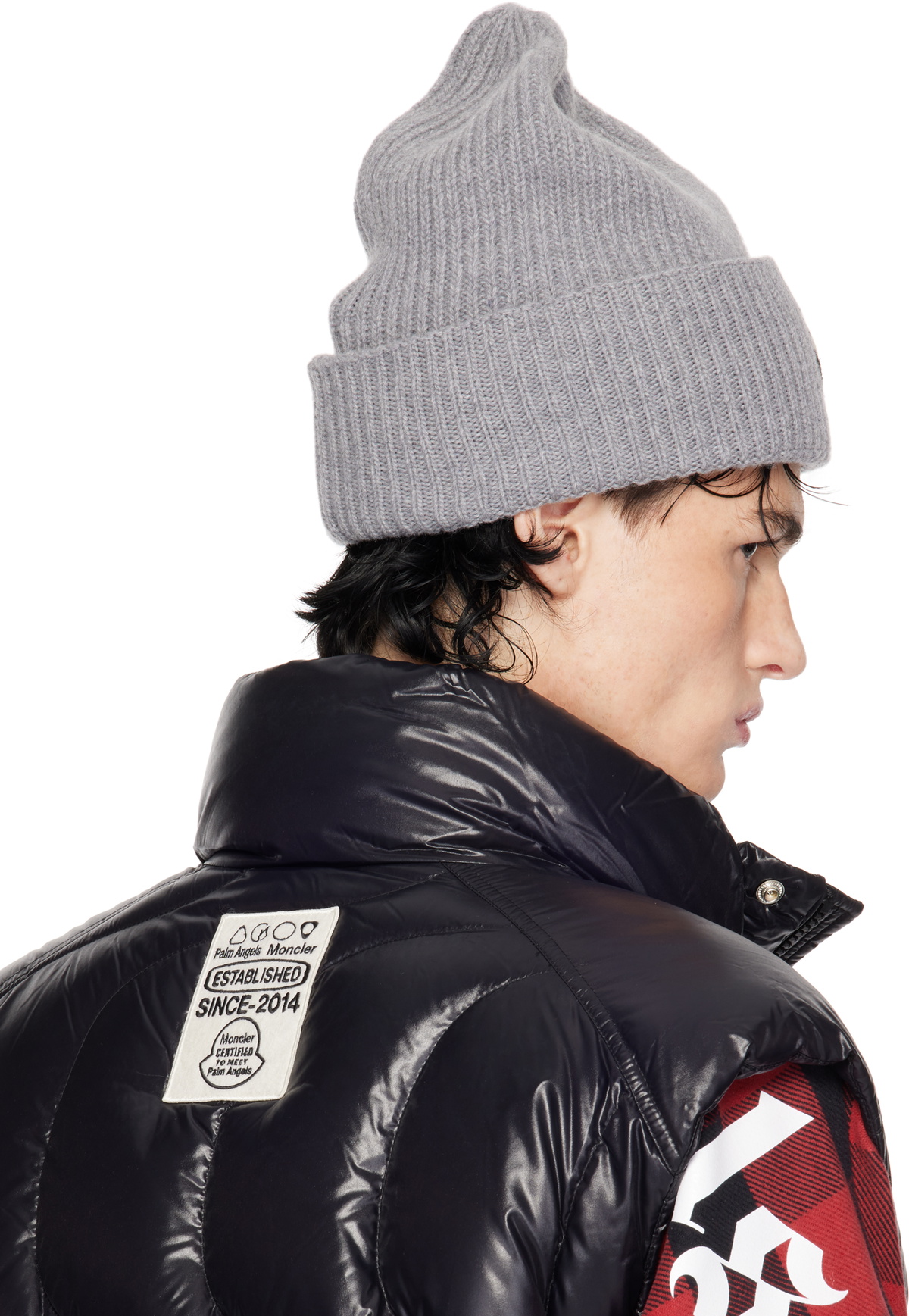 Moncler Genius Moncler x Palm Angels Gray Tricot Beanie Moncler Genius