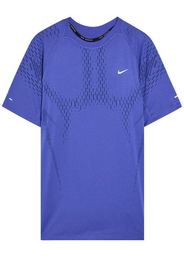 Photo: Nike Dri-fit Adv Perforated Jersey Running T-shirt Blue