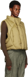 Entire Studios Beige Grid Down Vest