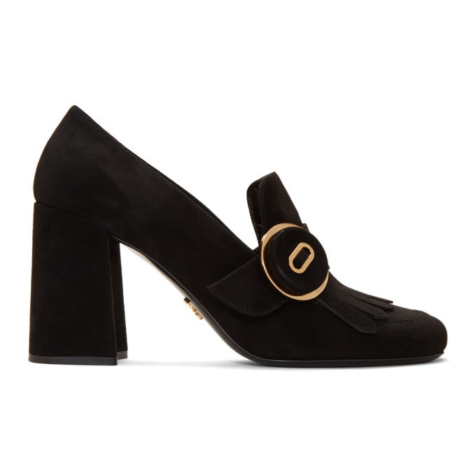 Photo: Prada Black Fringed Loafer Heels