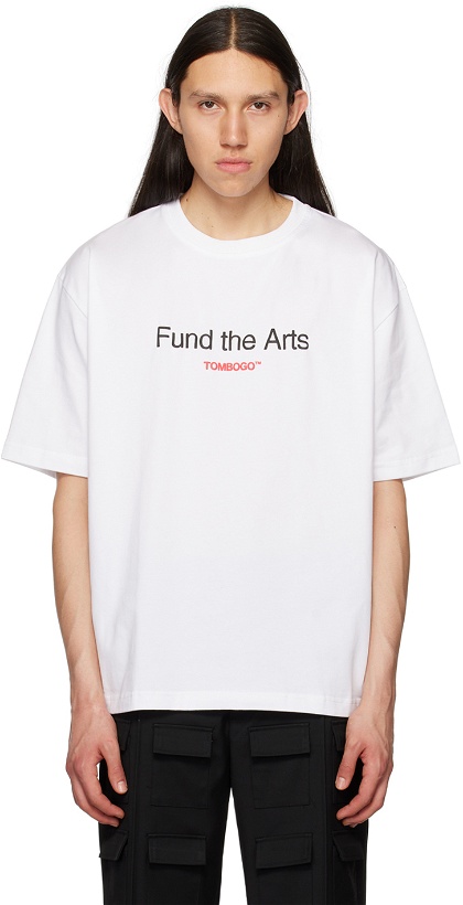 Photo: TOMBOGO™ White 'Fund The Arts' T-Shirt