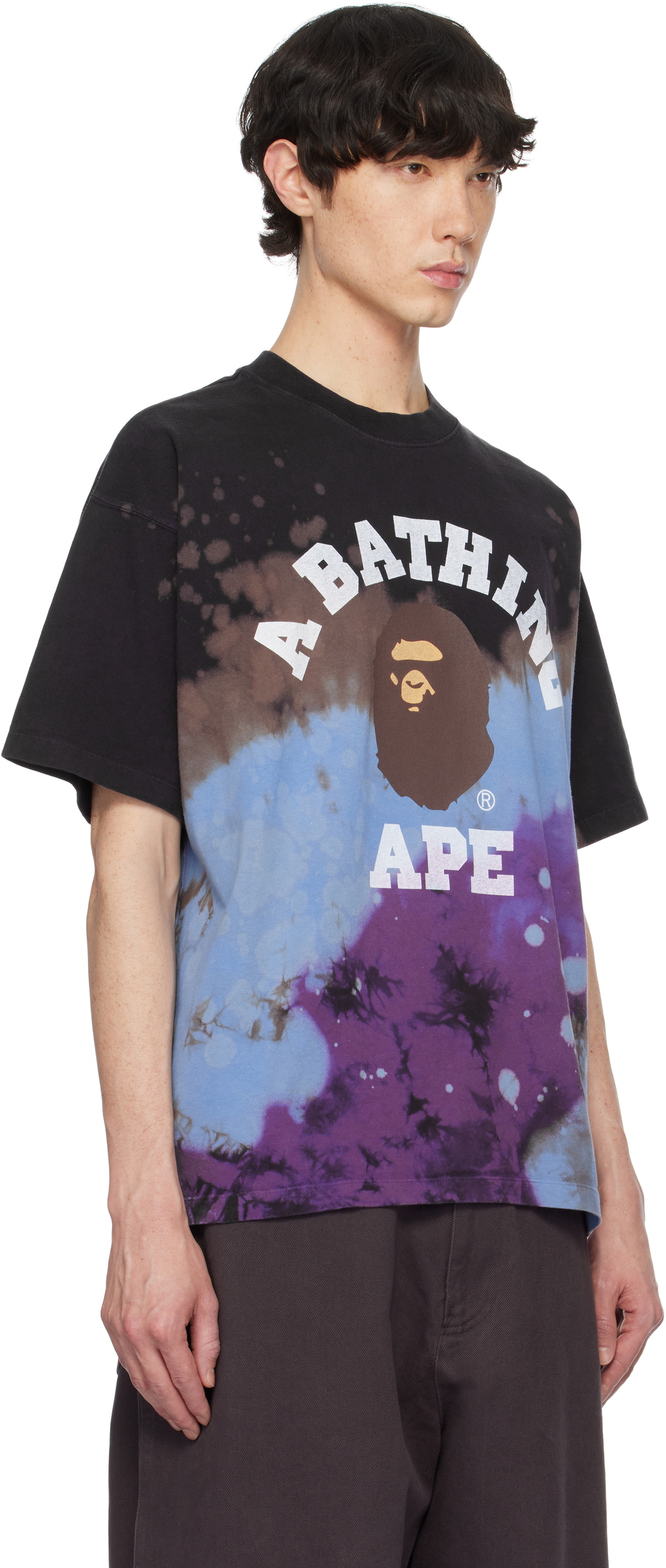 BAPE Multicolor Tie Dye College Relaxed Fit T-shirt A