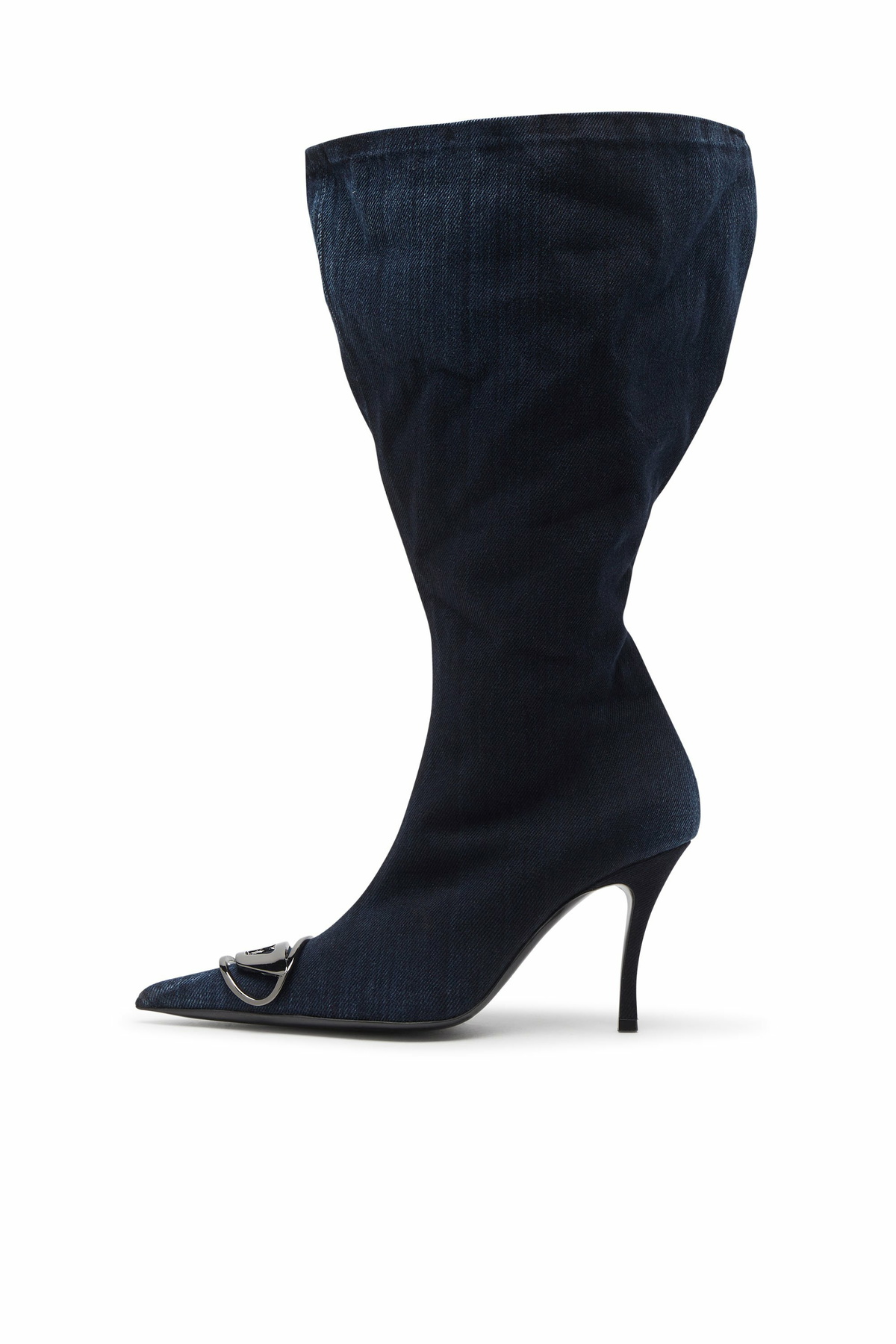 Diesel D-Venus-Wide knee-high boots in denim - Boots Womens in Blue