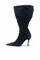 Diesel D-Venus-Wide knee-high boots in denim - Boots Womens in Blue