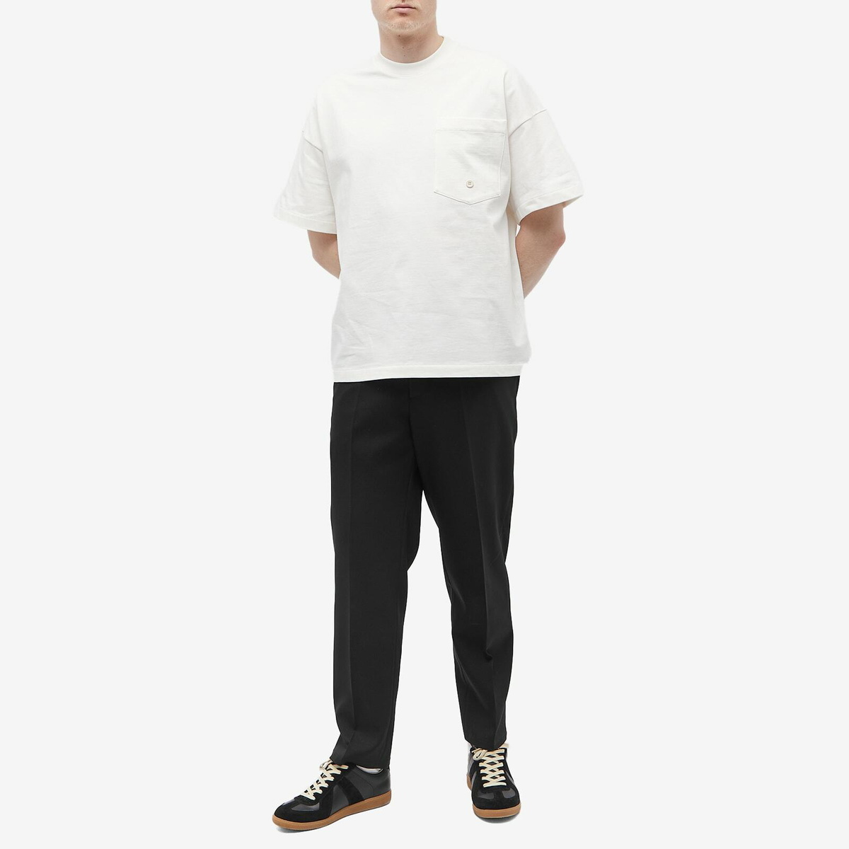 Jil Sander Men's Beaded Detail T-Shirt in Natural Jil Sander