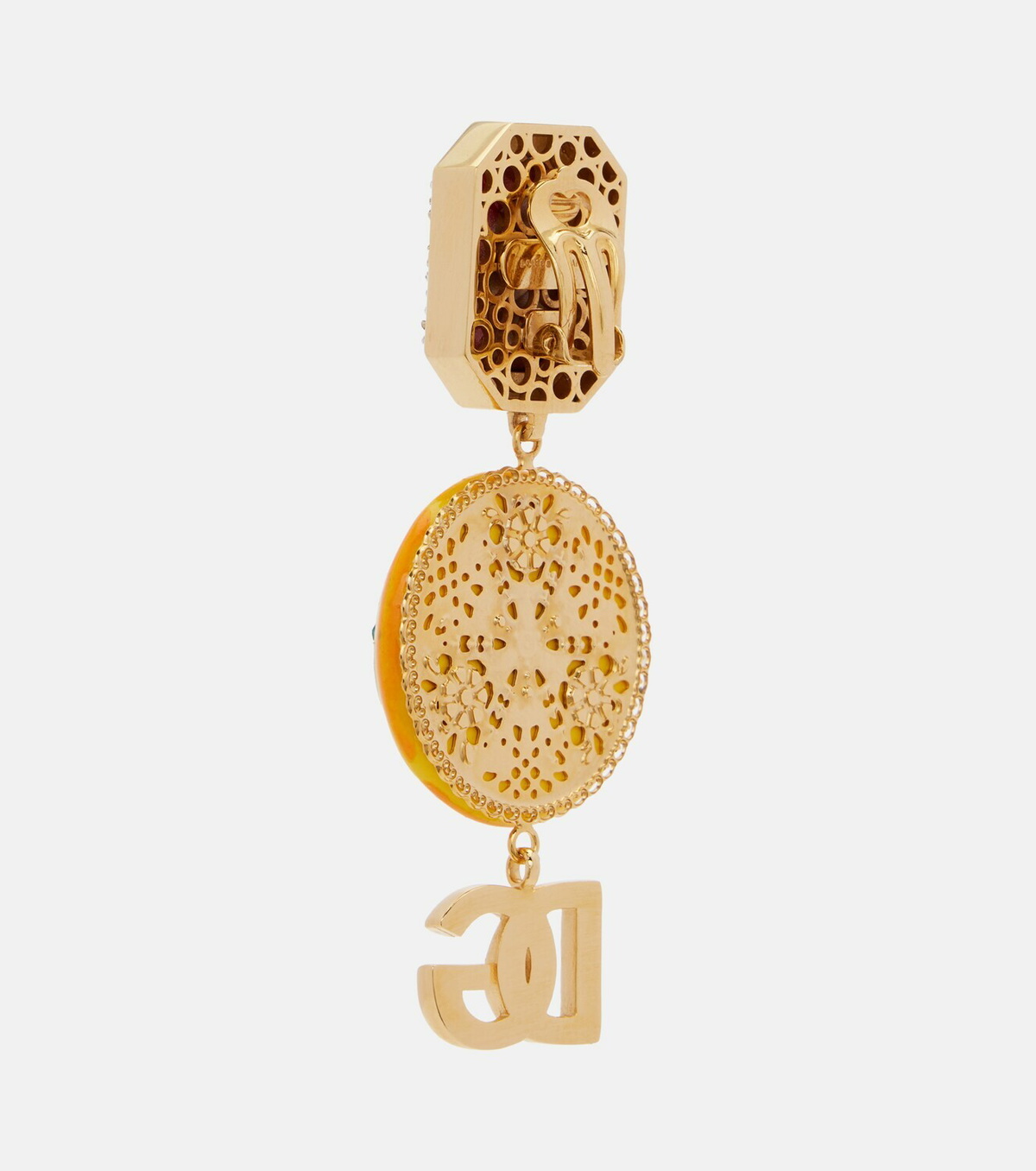 Dolce&Gabbana DG embellished clip-on earrings