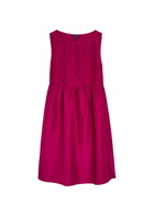 Eileen Fisher Pintucked Silk Midi Dress Fuchsia