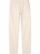 Drake's - Tapered Herringbone Cotton and Linen-Blend Twill Trousers - Neutrals