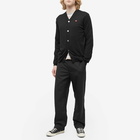 Comme des Garçons Play Men's Small Red Heart Cardigan in Black