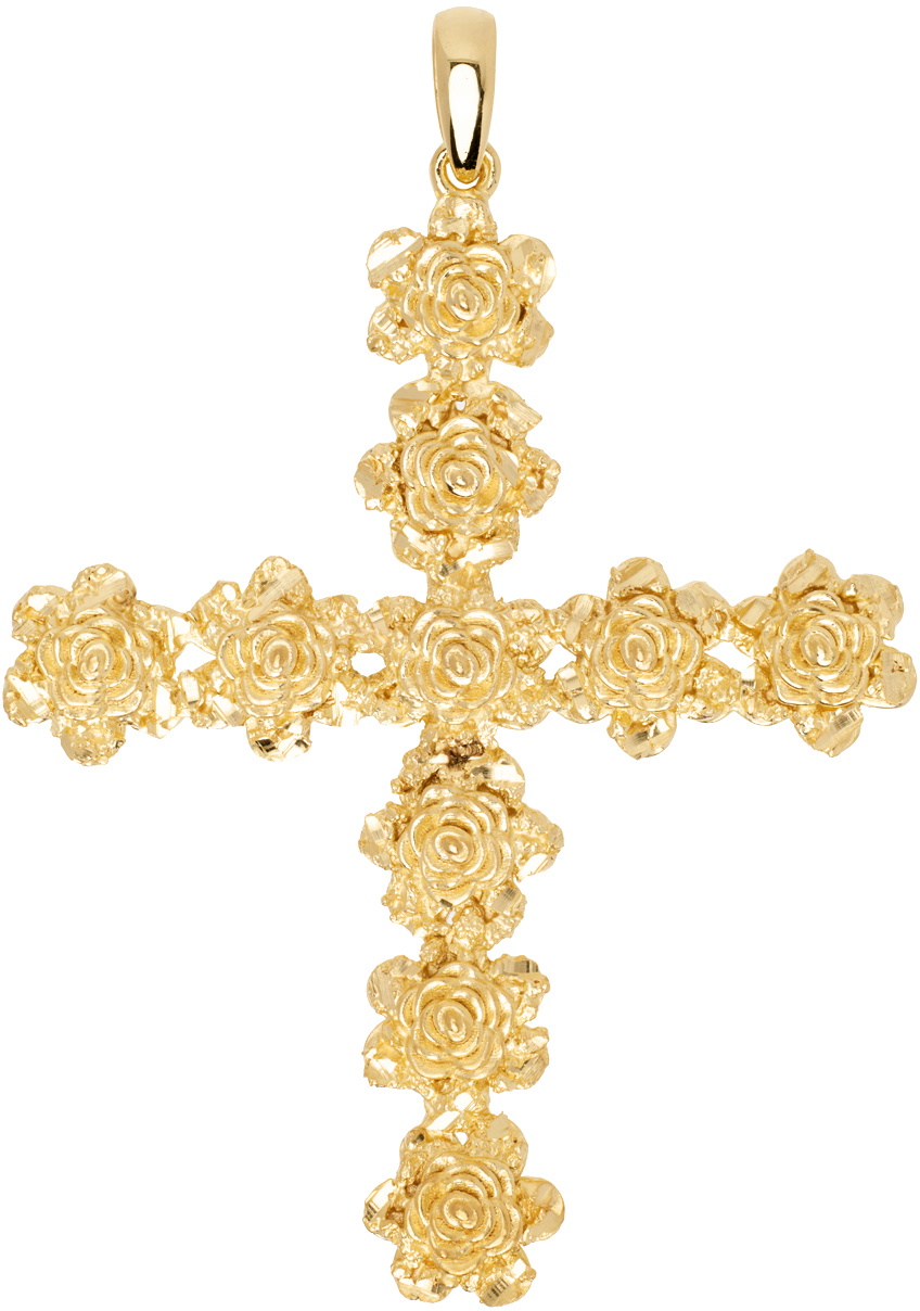 Veneda Carter Gold VC059 Rose Cross Pendant