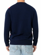 MC2 Saint Barth Man Argyle Sweater Heron With St. Moritz Jacquard