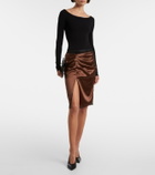Jacques Wei Lace-trimmed satin miniskirt
