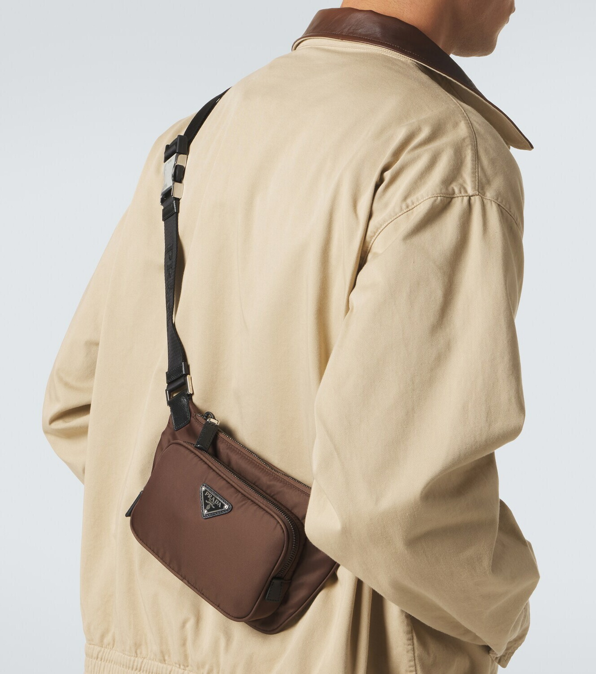 Prada Re-Nylon leather-trimmed shoulder bag