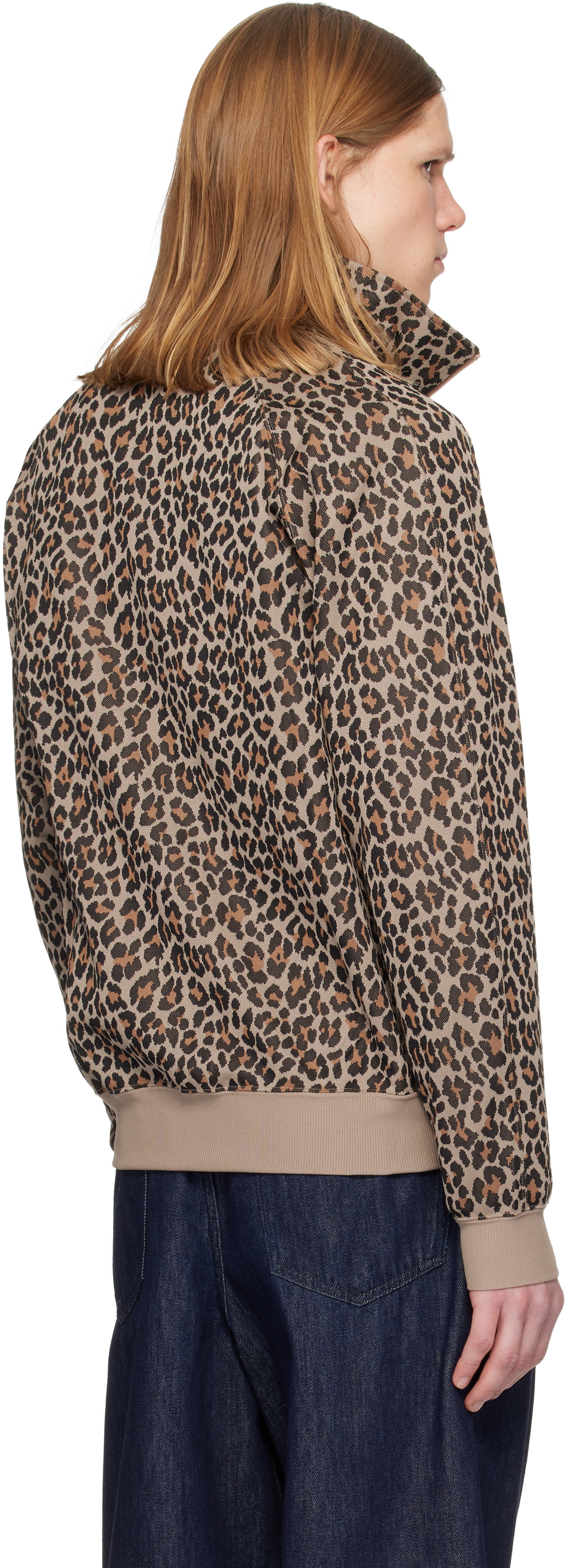 トップス Needles 22AW Track Jacket Taupe Taupe & Black Leopard Track Jacket by NEEDLES on Sale