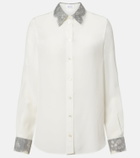 McQueen Lace-trimmed silk shirt