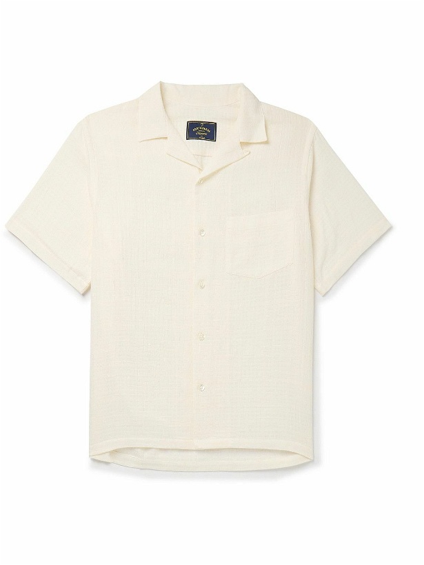 Photo: Portuguese Flannel - Convertible-Collar Checked Cotton-Gauze Shirt - Neutrals