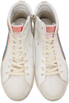 Golden Goose White & Blue Slide Classic Sneakers