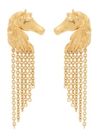 Chloe The Chloé Chain Horse Drop Earrings - Gold - One Size
