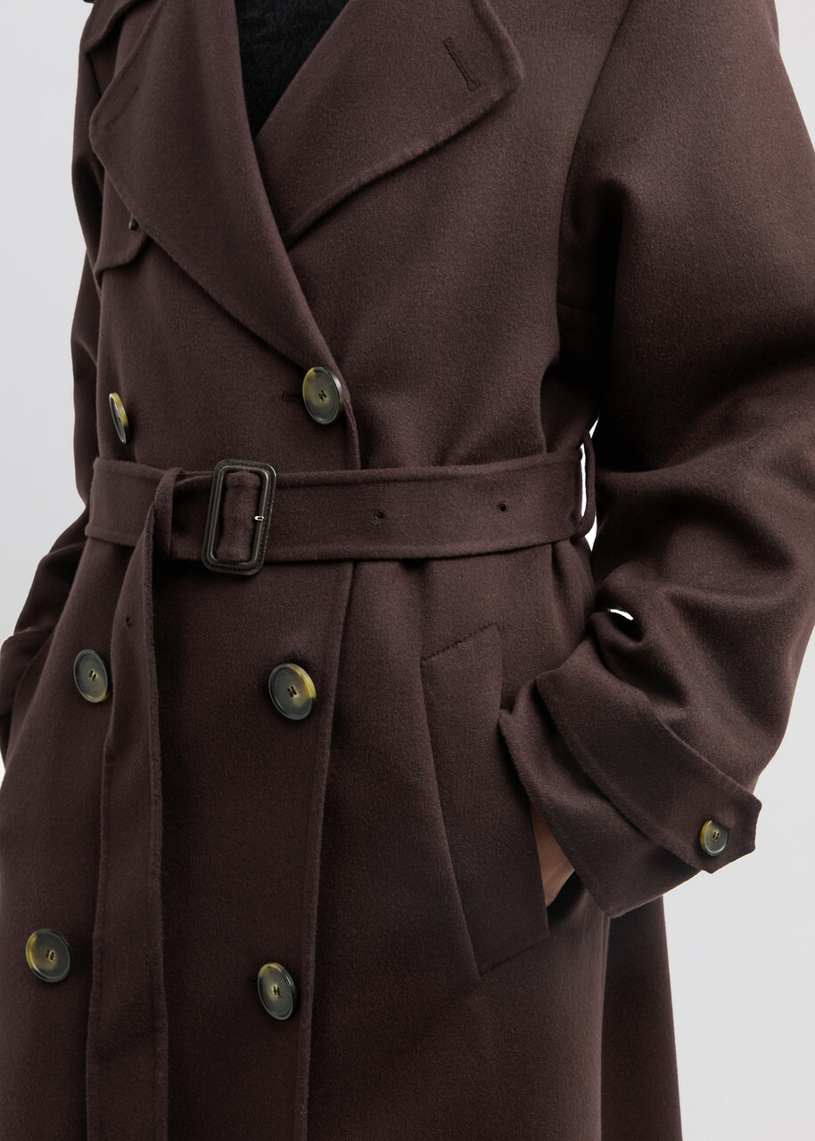 Stella Mccartney Belted Double-breasted Wool Trench Coat
