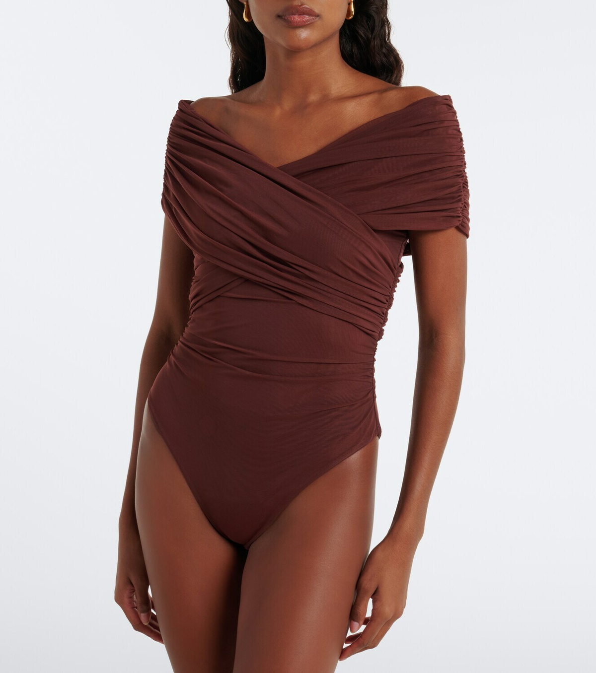 SIR Off-shoulder mesh bodysuit