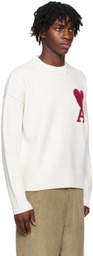AMI Paris Off-White Ami De Cœur Sweater