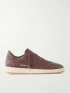 Golden Goose - Ball Star Distressed Leather Sneakers - Burgundy