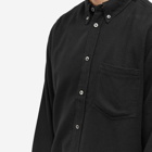 Norse Projects Men's Anton Brushed Flannel Button Down Shirt in Black