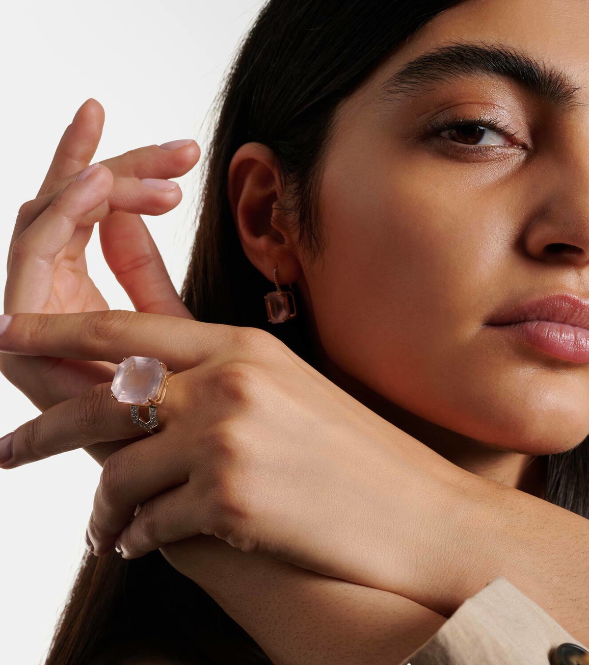 Mateo 14kt gold ring with topaz and diamonds