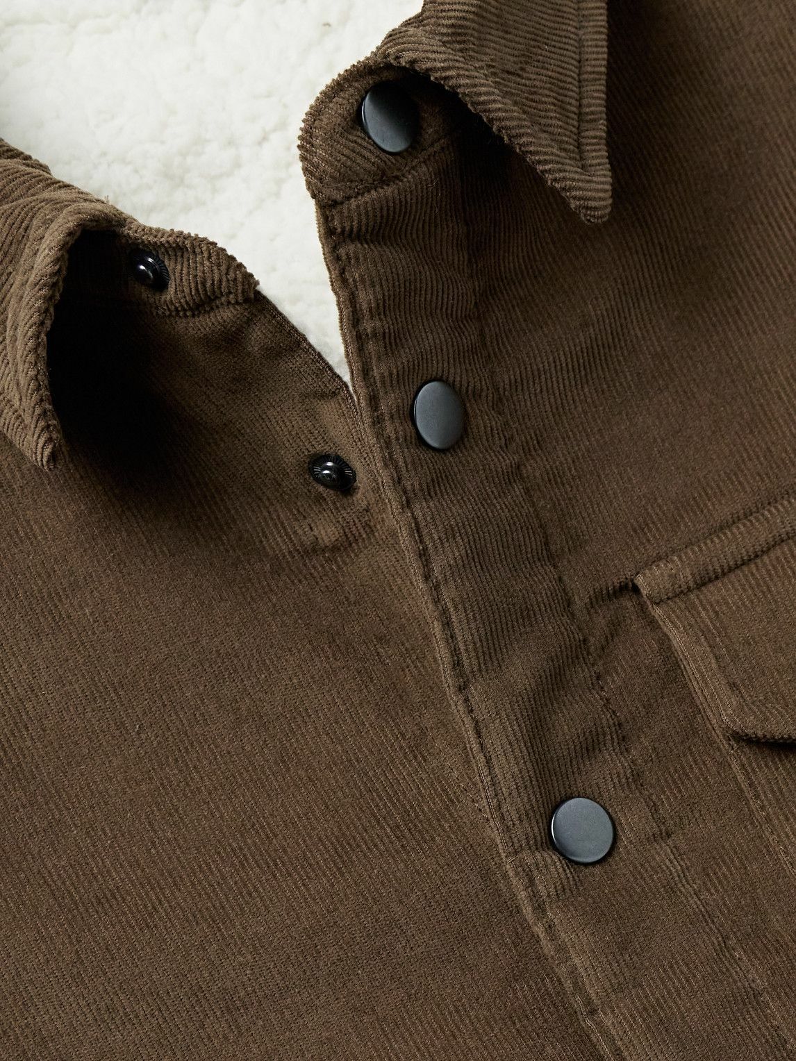 James Perse - Fleece-Lined Cotton-Blend Corduroy Shirt Jacket - Brown