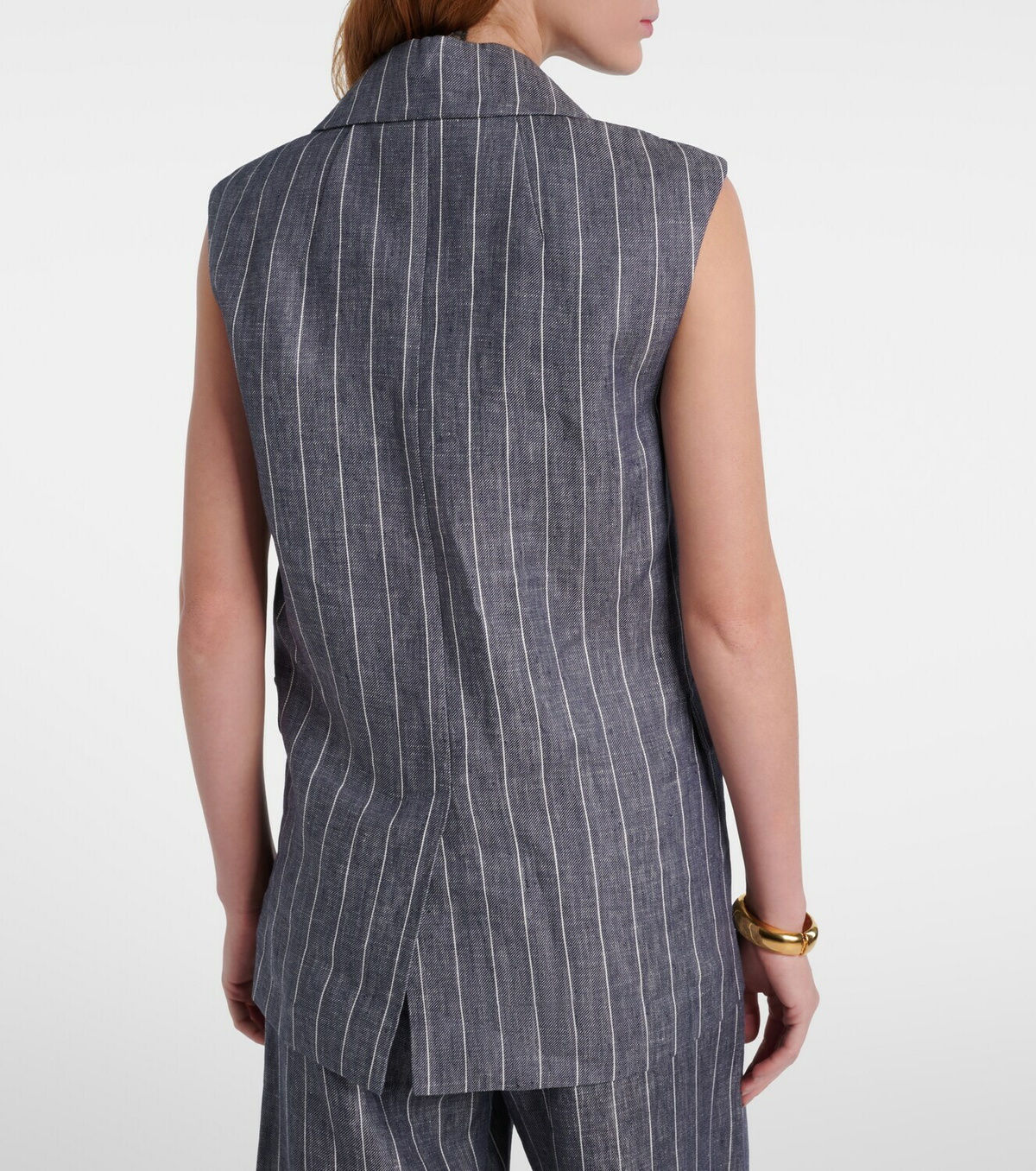 'S Max Mara Ballo pinstripe double-breasted linen vest
