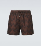 Frescobol Carioca Rio printed jacquard swim trunks