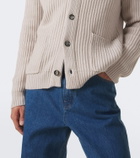 Allude Ribbed-knit wool and cashmere cardigan