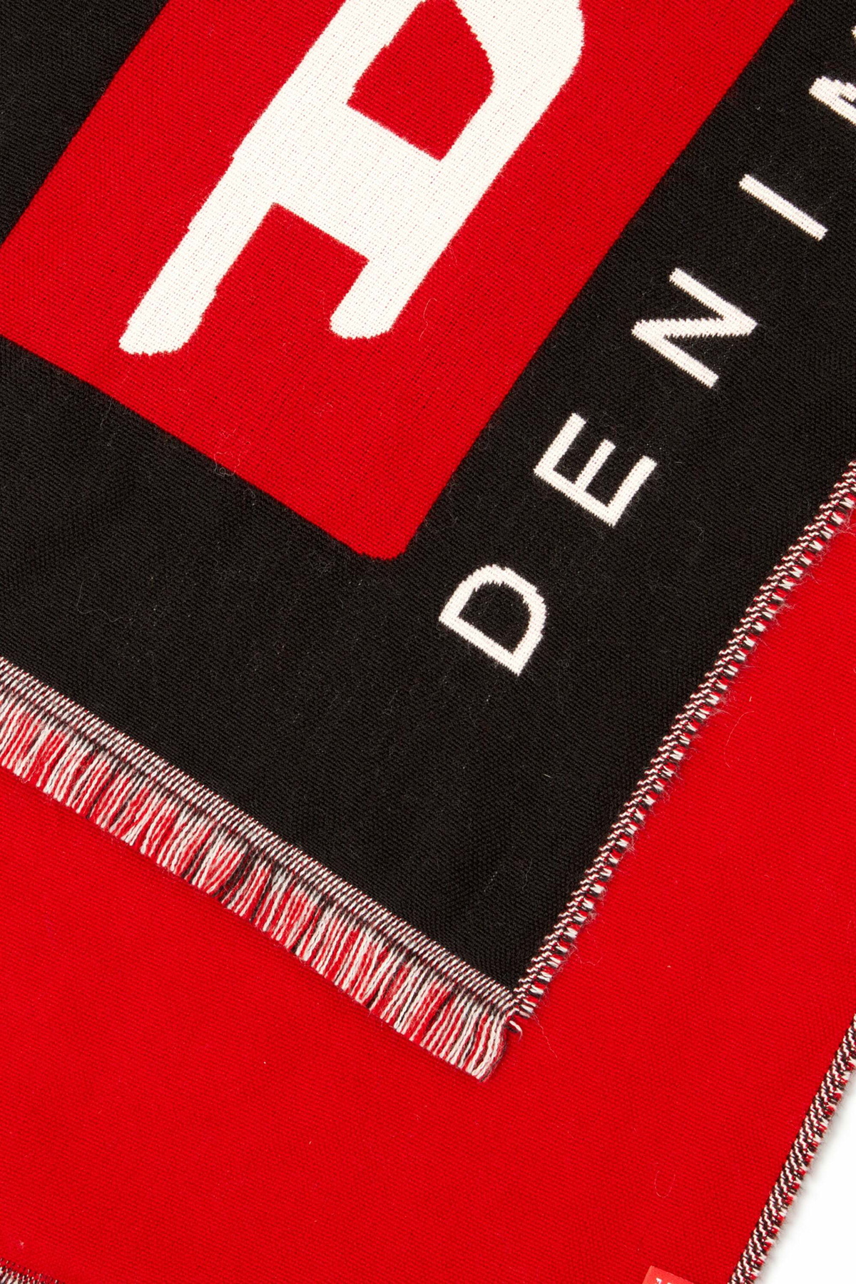 Diesel Wool-blend scarf with maxi jacquard logo - Scarf Mens in Multicolor