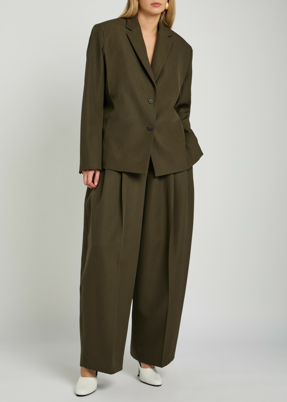 Jacquemus Le Pantalon D'homme Pleated Wool Trousers Khaki