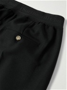 Stockholm Surfboard Club - Elaine Wide-Leg Pleated Logo-Jacquard Twill Trousers - Black