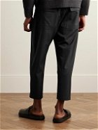 Nili Lotan - Walker Tapered Cropped Virgin Wool Drawstring Trousers - Black