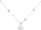 Gucci Silver Mother-Of-Pearl Double G Necklace
