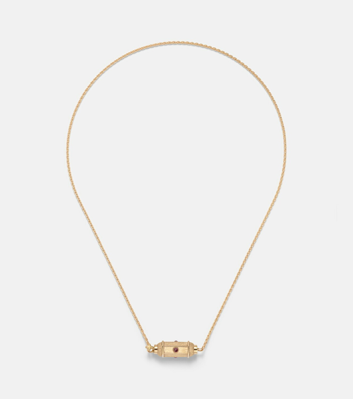 Marie Lichtenberg Coco Micro 18kt gold locket necklace with rubies