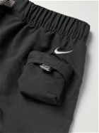 Nike - ACG Snowgrass Wide-Leg Belted Nylon Cargo Shorts - Gray