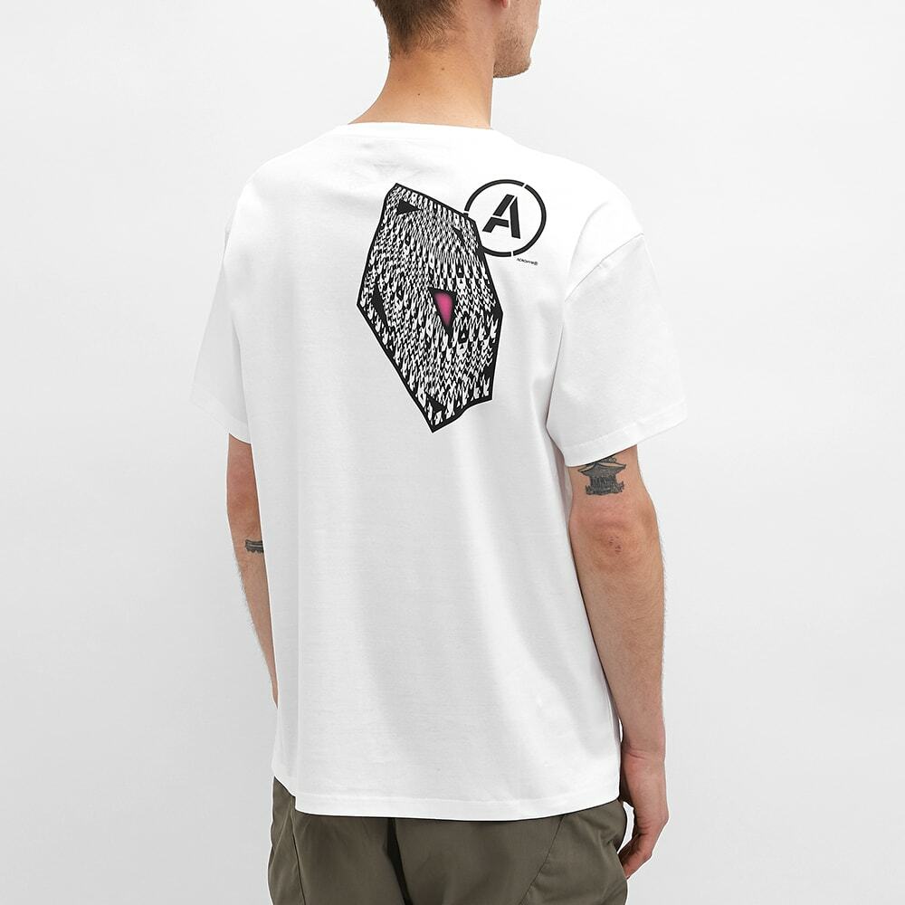Acronym Men's Triangles Back Print T-Shirt in White Acronym
