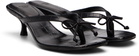 ABRA Black Flip Flop Ballerina Heeled Sandals