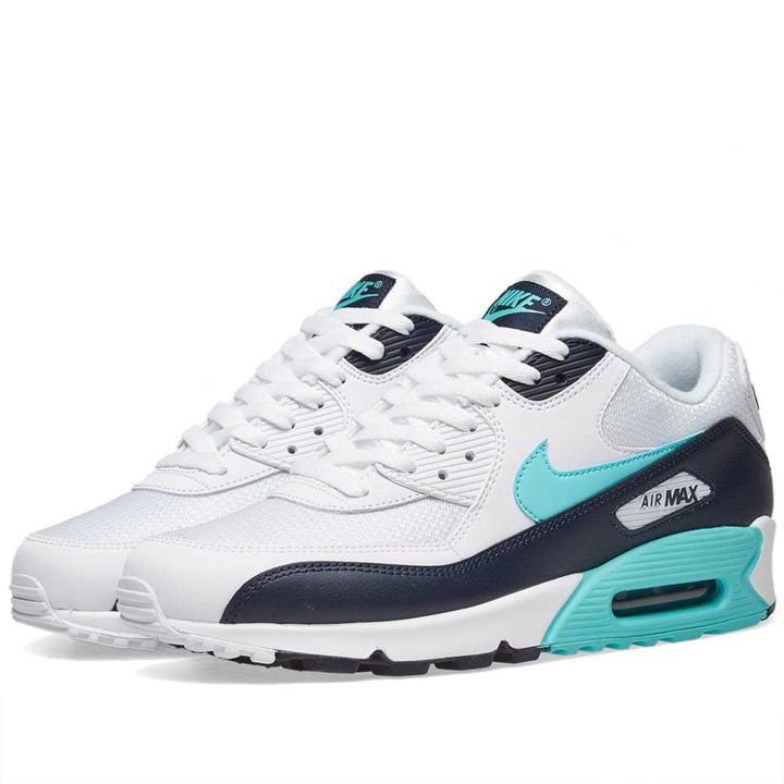 Photo: Nike Air Max 90 Essential White, Aurora Green & Obsidian