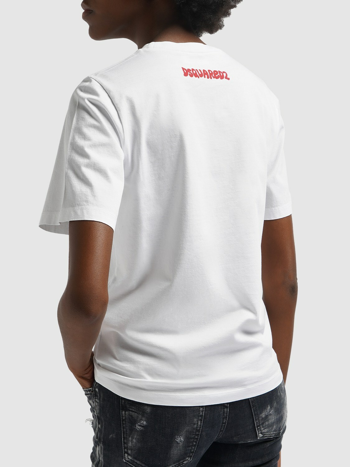 Tシャツ・カットソー Dsquared Sand Cotton T-Shirt Dsqaured2 cotton T-shirt with rubberized print for men