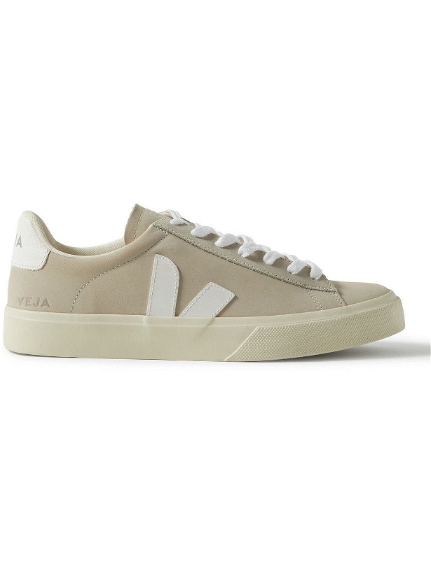 Photo: Veja - Campo Leather-Trimmed Nubuck Sneakers - Gray